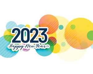 happy new year holiday background with 2023 text effect vector illustration