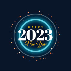 happy new year 2023 festive poster with light effect background vector illustration