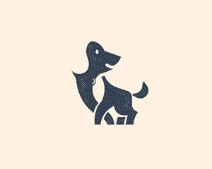 Animal Logo, Dog Logo, dog icon, vintage dog illustration, dog vector, retro dog logo, pet shop pet care logo, negative space dog logo, minimalist dog