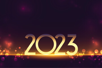 elegant 2023 new year banner with golden light effect
