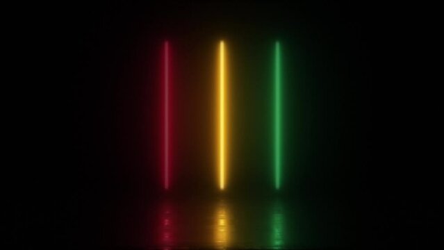 Concept 170-N1 Animated abstract neon light with led light effect, flickering pattern and reflection effect.