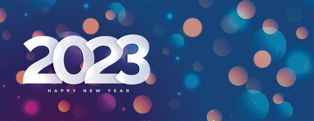 happy new year 2023 occasion banner in bokeh style