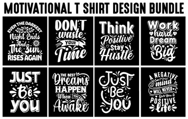 Fototapeta premium Motivational Saying T shirt design Bundle, Typography t shirt, decorative t shirt