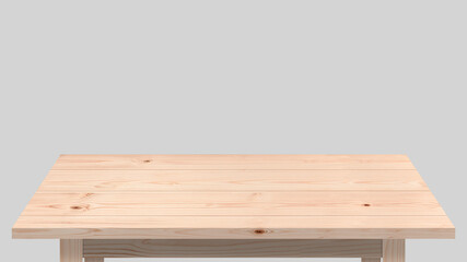 Tabletop isolated on transparent background Empty rustic wood table, For montage product display or design key visual layout. ( Png files)