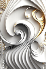 White abstract 3d wallpaper. Generative AI