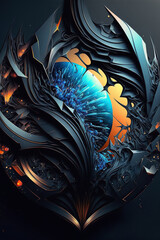 Abstract 3d wallpaper, futuristic background