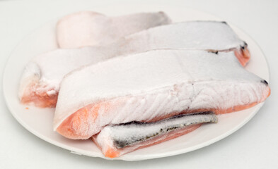 Frozen salmon