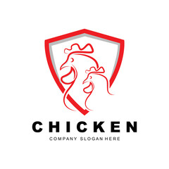 Chicken Logo, Farm Animal Vector, Design For Chicken Farm, Fried Chicken Restaurant, Cafe