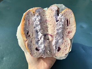 Blueberry Bagel Sandwiches in New York City