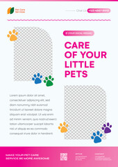 Pet Care Services Flyer Template A4 Size
