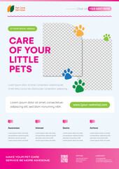Pet Care Services Flyer Template A4 Size