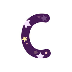 colorful cute star alphabet for decorating or printing for cards or banner