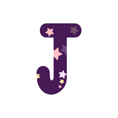 colorful cute star alphabet for decorating or printing for cards or banner