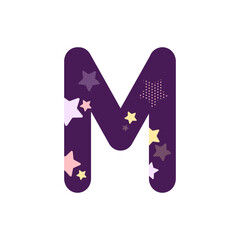 colorful cute star alphabet for decorating or printing for cards or banner