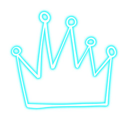 Blue Glowing Neon Crown