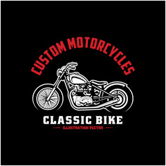 classic motorcycle illustration logo vector