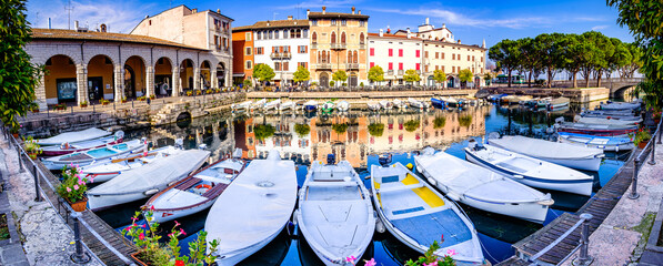 old town and port of Desenzano in italy