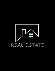 Building logo design concept template. Vector line building 