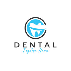 dental health vector illustration logo with letter C