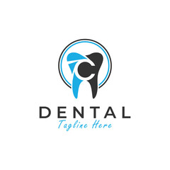 dental health vector illustration logo with letter C