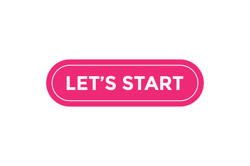 Let's start button web banner template Vector Illustration
