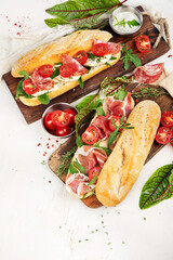 Fresh baguette sandwiches.