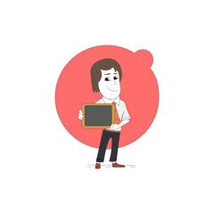 Businessman make plan for the growth of business in green board.