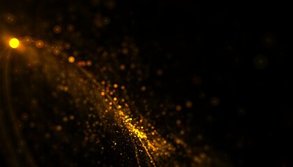 Fototapeta na wymiar golden particle sparkle burst bokeh style background