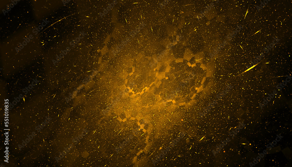 Canvas Prints explosion of glitter particle dust sparkles golden background