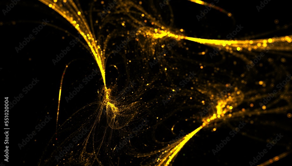 Canvas Prints golden particle trail lights dust background