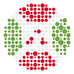 Burundi Silhouette Pixelated pattern map illustration