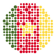 Cameroon Silhouette Pixelated pattern map illustration