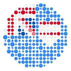 Fiji Silhouette Pixelated pattern map illustration