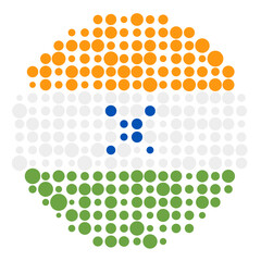 India Silhouette Pixelated pattern map illustration