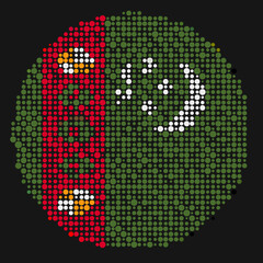 Turkmenistan Silhouette Pixelated pattern map illustration