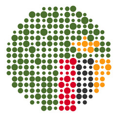 Zambia Silhouette Pixelated pattern map illustration