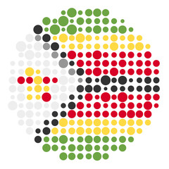 Zimbabwe Silhouette Pixelated pattern map illustration
