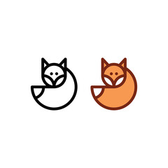 Fox Logo Design. Baby Fox Icon. Fox Vector Illustration