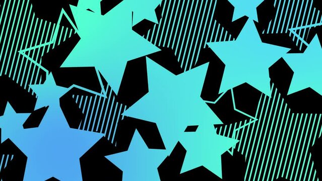 星が5方向に流れるトランジション　
背景透過　1色