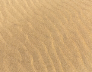 Fototapeta na wymiar Sand Dunes In The Desert, Closeup Texture