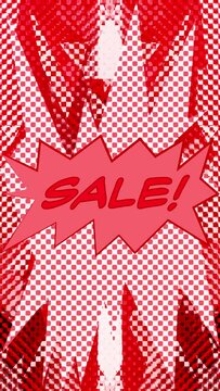 An abstract halftone grunge textured sale flyer vertical video.