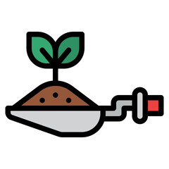 trowel soil plant gardening icon
