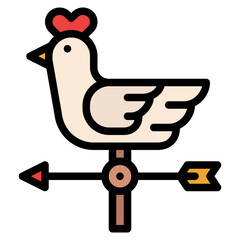 weather vane chicken morning weathercock icon