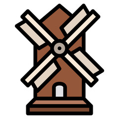 wind mill building farming farm icon