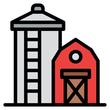 recommend clip art: silo rice farm farming icon