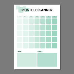 minimal monthly planner template