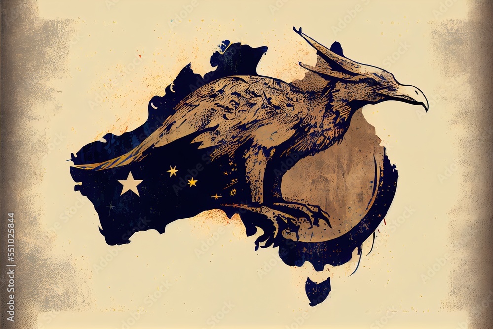 Poster 05-11-2021 riga, latvia a bird with a star on its head and a moon on its back with stars around it a