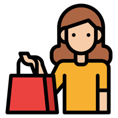 customer shopping buy shopping icon