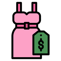 fashion cloth dress price icon