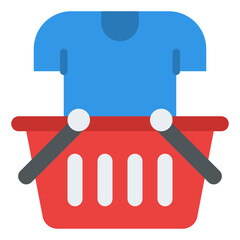basket shopping fashion cloth icon